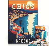Puzzle de 1000 pièces pour Adultes, Chios en Grèce, Jeu Manuel, activités Amusantes à la Maison, Jeu au Design Magnifique 38x52cm