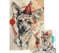 Puzzle de 1000 pièces pour Adultes Chiots Clowns Jeu Familial Défi Difficile Cadeau Original pour Un Anniversaire ou Noël (Dimensions 50x75cm)