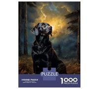Puzzle De 1000 Pièces pour Adultes Chocolate Labrador at Nigh Puzzles pour Adolescents Jeu De Réflexion Améliore La Mémoire Défi Éducatif 52x38cm/1000pcs