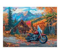 Puzzle de 1000 pièces pour adultes Chris Bigelow at The Lodge coloré Camping Moto Puzzle 68,6 x 50,8 cm
