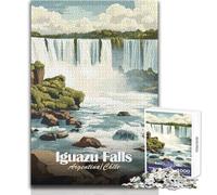 Puzzle de 1000 pièces pour Adultes - Chutes d'Iguazu, Argentine/Chili - Jeu éducatif Familial - Décoration idéale - Cadeau d'anniversaire - Dimensions 50x75cm