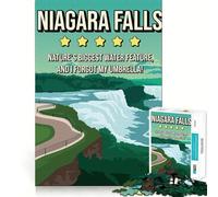 Puzzle de 1000 pièces pour Adultes Chutes du Niagara Style Vintage Jeu d'adresse et de réflexion Jeu Calme et Amusant pour Un Anniversaire ou Un Loisir (38x52cm)