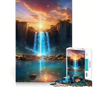 Puzzle de 1000 pièces pour Adultes Ciel et Cascade Lever de Soleil Entraînement Mental ludique Pièces nettes et sans bavures Activité de Groupe réconfortante (38x52cm)