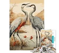 Puzzle de 1000 pièces pour Adultes Cigogne Amoureuse pour Un Anniversaire ou Noël décoration intérieure Jeu Relaxant à partir de 14 Ans (50x75cm)