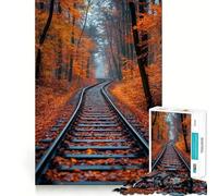 Puzzle de 1000 pièces pour Adultes Circuit de Chemin de Fer d'automne Jeu de réflexion et de détente pour Un Anniversaire (50x75cm)