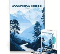 Puzzle de 1000 pièces pour Adultes Circuit de l'Annapurna,Népal Paysage Artistique Découpe précise Jeu de réflexion Amusant Cadeau de détente et de Divertissement Idée Cadeau d'anniversaire (38x52cm)