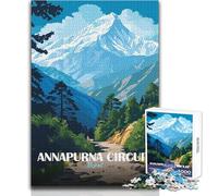 Puzzle de 1000 pièces pour Adultes,Circuit de l'Annapurna,Népal,Paysage de Montagne,Jeu éducatif à Assembler,Dimensions : 50x75cm
