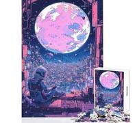 Puzzle de 1000 pièces pour Adultes Cité Spatiale rêve d'astronaute Jeu éducatif pour Toute la Famille Jouet éducatif pour renforcer Les Liens Amoureux (50x75cm)