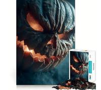 Puzzle de 1000 pièces pour Adultes : Citrouille d'halloween effrayante aux Yeux Brillants Jeu de logique Clair, Loisir Silencieux, découpe Parfaite, Cadeau élégant (50x75cm)