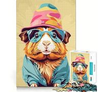 Puzzle de 1000 pièces pour Adultes Cochon d'Inde fantaisiste »,Jeu de réflexion,découpe Nette,alignement Parfait,activité Amusante en Famille Le Soir (38x26cm)