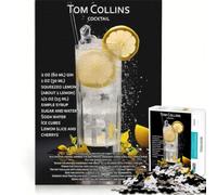Puzzle de 1000 pièces pour Adultes Cocktail Tom Collins Jeu de réflexion Niveau de difficulté élevé pour renforcer Les Liens Amoureux 38x26cm