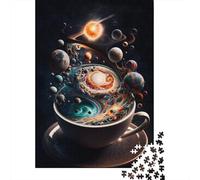 Puzzle De 1000 Pièces pour Adultes, Coffee Planet 1, 52x38cm/1000pcs; Pièces Blanches Faciles À Trier; pour Un Loisir Calme Et Régulier