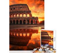 Puzzle de 1000 pièces pour Adultes Colisée Coucher de Soleil sur Rome Italie Empire Jeux relaxants pour Toute la Famille Décoration intérieure Stimule Le Cerveau (75x50cm)