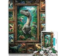 Puzzle de 1000 pièces pour Adultes, Collage de Dinosaures, Jouets éducatifs et éducatifs, Jeux familiaux avec Affiche et fiche de Questions-réponses Assorties, 38x26cm