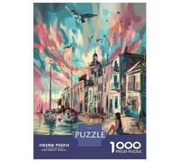 Puzzle De 1000 Pièces pour Adultes Colorful Coastal Serenity Puzzle Anti-Stress, Difficile, Cadeau Unique pour Un Anniversaire Ou Noël 52x38cm/1000pcs