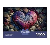 Puzzle De 1000 Pièces Pour Adultes Colorful Heart Rocks Nature Puzzles Pour Adolescents, Passe-temps Idéal Pour Les Vacances À La Maison, Jeu Éducatif Et Stimulant À Compléter En Famille 52x38cm/1000p