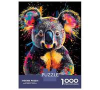 Puzzle De 1000 Pièces pour Adultes Colorful Koala Portrait Puzzles pour Adolescents Jeu Manuel Défi Difficile Cadeau d'anniversaire, Cadeaux, 70x50cm/1000pcs