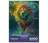 Puzzle De 1000 Pièces pour Adultes Colorful Lion Art Print-4 Puzzle, Jouet, Décoration Murale, Difficile Et Stimulant 38x26cm/1000pcs