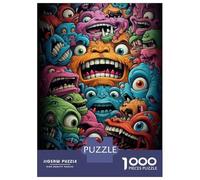 Puzzle De 1000 Pièces pour Adultes Colorful Monster Illustration-2 Puzzle Jouet Décoration Murale Une Œuvre d'art Cadeaux Uniques pour Anniversaire Et Noël 70x50cm/1000pcs