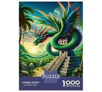 Puzzle De 1000 Pièces pour Adultes Colorful Mythical Dragon Artwork Puzzle pour Adolescents Améliore La Mémoire Difficile Et Stimulant Idéal comme Cadeau 52x38cm/1000pcs