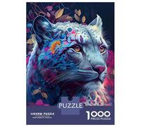 Puzzle De 1000 Pièces pour Adultes Colorful Snow Leopard Puzzle pour Adolescents Améliore La Mémoire Difficile Et Stimulant Idéal comme Cadeau 70x50cm/1000pcs