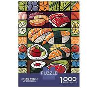Puzzle De 1000 Pièces pour Adultes Colorful Sushi and Food Mosaic Puzzle Casse-tête Jeu De Rapidité des Mains pour Les Joueurs 38x26cm/1000pcs