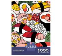 Puzzle De 1000 Pièces pour Adultes Colorful Sushi and Rolls Pattern Puzzles pour Adultes - Décoration Murale pour Les Amateurs De Jeux Vidéo 38x26cm/1000pcs