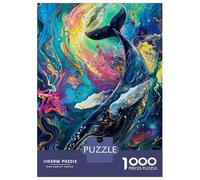 Puzzle De 1000 Pièces pour Adultes Colorful Whale Abstract Art Puzzles pour Adultes - Décoration Murale - Stimule La Mémoire - Cadeaux Uniques pour Anniversaires Et Noël 70x50cm/1000pcs