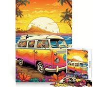 Puzzle de 1000 pièces pour Adultes Combi VW rétro, Voyage à la Plage Renforcement Musculaire, mémoire, soulagement du Stress, qualité supérieure, Cadeau d'anniversaire (38x26cm)