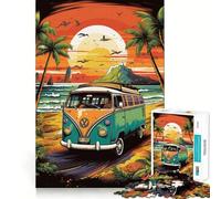 Puzzle de 1000 pièces pour Adultes Combi VW rétro, Voyage à la Plage Renforcement Musculaire, mémoire, soulagement du Stress, qualité supérieure, Cadeau d'anniversaire (38x52cm)