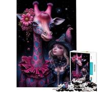 Puzzle de 1000 pièces pour Adultes Compagnons fantaisistes ︰ Puzzle Girafe et Bonne Sorcière 1000 pièces Jouet Anti-Stress Défi Stimulant Jeu de défi Unique (38x26cm)