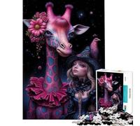 Puzzle de 1000 pièces pour Adultes Compagnons fantaisistes ︰ Puzzle Girafe et Bonne Sorcière 1000 pièces Jouet Anti-Stress Défi Stimulant Jeu de défi Unique (38x52cm)