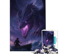Puzzle de 1000 pièces pour Adultes Confrontation de Dragons en mer déchaînée Défi éducatif et Anti-Stress Jeu éducatif adapté aux Personnes de 14 Ans et Plus (38x52cm)