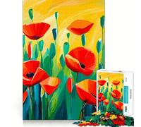 Puzzle de 1000 pièces pour Adultes Coquelicots éclatants dans Un Champ Jeu créatif et Artistique aux découpes précises Cadeau de Noël apaisant (38x26cm)