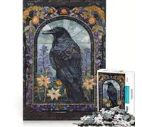 Puzzle de 1000 pièces pour Adultes Corbeau Noir Corps Entier, Jeu de réflexion, Niveau de difficulté élevé, pour renforcer Les Liens Amoureux 50x75cm