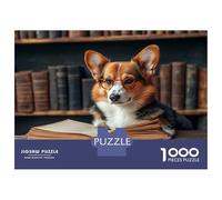 Puzzle De 1000 Pièces pour Adultes Corgi Dog Reading A Book Puzzle, Jouet, Décoration Murale, mais Aussi Amusant Et Humoristique, Activités À La Maison, 38x26cm/1000pcs
