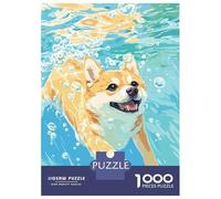 Puzzle De 1000 Pièces pour Adultes Corgi Swimming Underwater with Bubbles Puzzle Anti-Stress - Cadeau pour Femmes - Idée Cadeau Unique pour Un Anniversaire Ou Noël 38x26cm/1000pcs