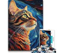 Puzzle de 1000 pièces pour Adultes Cosmic Cat Dreams, pour Les Femmes, Jeu Impossible à partir de 14 Ans, 38x26cm