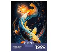 Puzzle De 1000 Pièces pour Adultes Cosmic Koi 3 Adolescents Puzzles Anti-Stress Jeux Difficiles Défi Activités Amusantes À La Maison 52x38cm/1000pcs