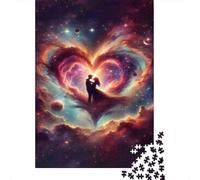 Puzzle De 1000 Pièces pour Adultes Cosmic Love Romance Puzzle pour Adolescents - Niveau Difficile - Chaque Pièce Est Unique - Jeu Amusant Et Stimulant pour Toute La Famille 52x38cm/1000pcs