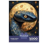 Puzzle De 1000 Pièces pour Adultes Cosmic Serpent and Golden Moon Puzzles pour Adultes, Jeu Manuel, Cadeau d'anniversaire, Activités Amusantes À La Maison, 38x26cm/1000pcs