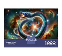 Puzzle De 1000 Pièces pour Adultes Cosmic Serpent Art Print Adolescents Puzzles Anti-Stress Jeux Difficiles Défi Activités Amusantes À La Maison 52x38cm/1000pcs