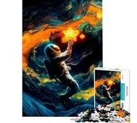 Puzzle de 1000 pièces pour Adultes Cosmonaute dans Un rêve d'étoiles Activités Amusantes à la Maison Jeu Anti-Stress et Casse-tête pour Les 14 Ans et Plus (38x52cm)