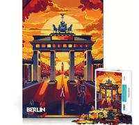 Puzzle de 1000 pièces pour adultes, coucher de soleil à Berlin, bords lisses, jeu, concentration, jeu calme, motif de Noël (50 x 75 cm)