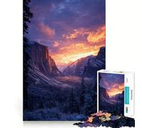 Puzzle de 1000 pièces pour Adultes Coucher de Soleil à Yosemite,Jeu de Concentration mentale,activité de découpage de Haute précision,activité de Partage et de complicité avec Les Proches (38x52cm)