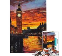 Puzzle de 1000 pièces pour Adultes Coucher de Soleil londonien Jeu éducatif et intellectuel pour Un Anniversaire ou Un séjour à la Maison (38x52cm)