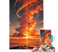 Puzzle de 1000 pièces pour Adultes Coucher de Soleil spectaculaire avec Faisceau Lumineux Jeu intellectuel Jeu Familial Assemblage du Motif Idée Cadeau et Jouet (Dimensions 50x75cm)