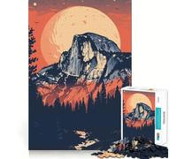 Puzzle de 1000 pièces pour Adultes Coucher de Soleil sur la forêt de Yosemite Décoration soignée Jeu d'exercice Mental Temps de détente et de Divertissement pour Noël (50x75cm)