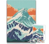 Puzzle de 1000 pièces pour Adultes - Coucher de Soleil sur l'Everest - Jeu éducatif et Amusant pour Toute la Famille - Cadeau Artistique - Dimensions : 50x75cm