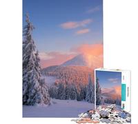Puzzle de 1000 pièces pour Adultes Coucher de Soleil sur Une Montagne enneigée Un défi éducatif et Amusant pour Toute la Famille Jeu Familial à partir de 14 Ans 38x26cm